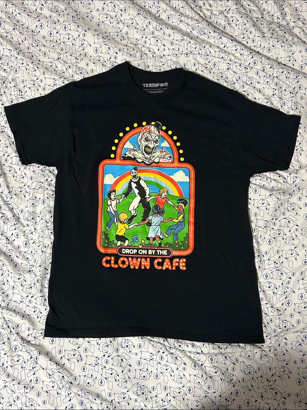 🎃 STEVEN RHODES Terrifier Clown Cafe Graphic Tee Shirt